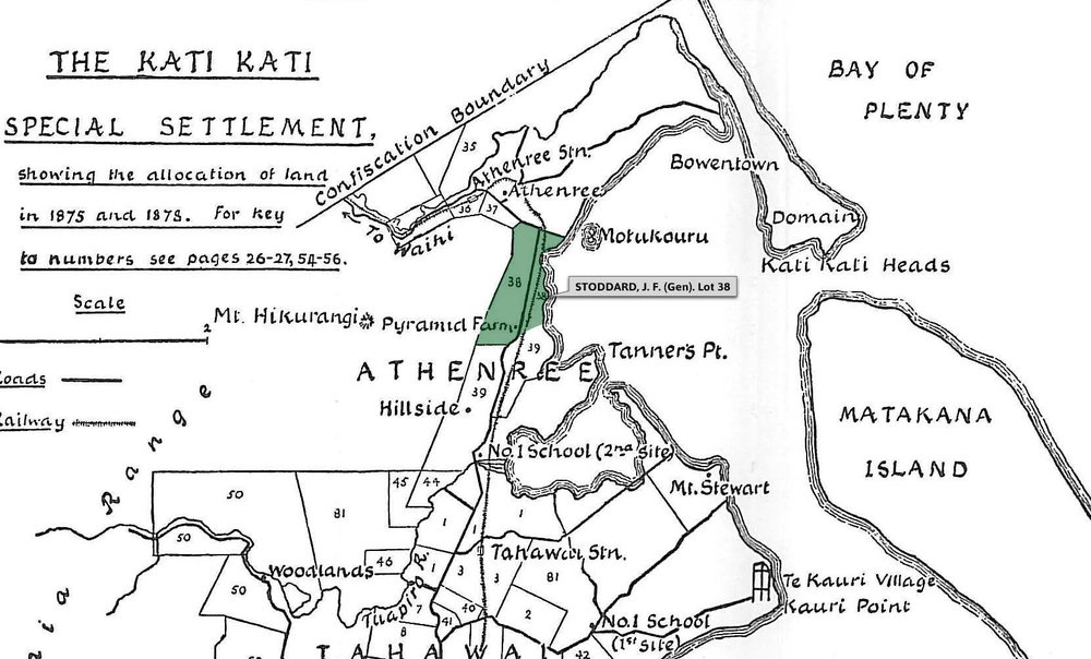 SETTLER STODDARD, J. F. (Major-Gen). Lot 38 Tahawai Settlement