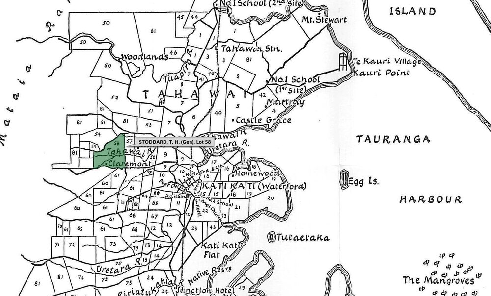 SETTLER STODDARD, T. H. (Major-Gen). Lot 58 Tahawai Settlement