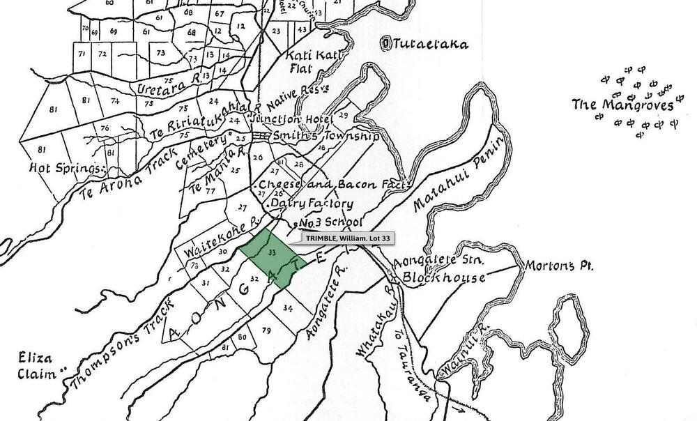 SETTLER TRIMBLE, William. Lot 33 Te Mania Settlement