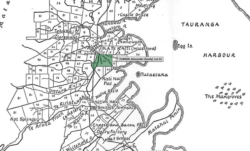 SETTLER TURNER, Alexander (Sandy). Lot 22 Tahawai Settlement