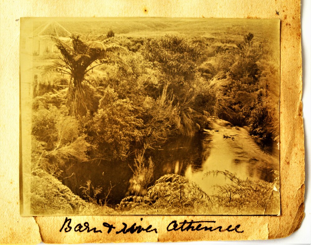 Athenree barn and the Waiau River