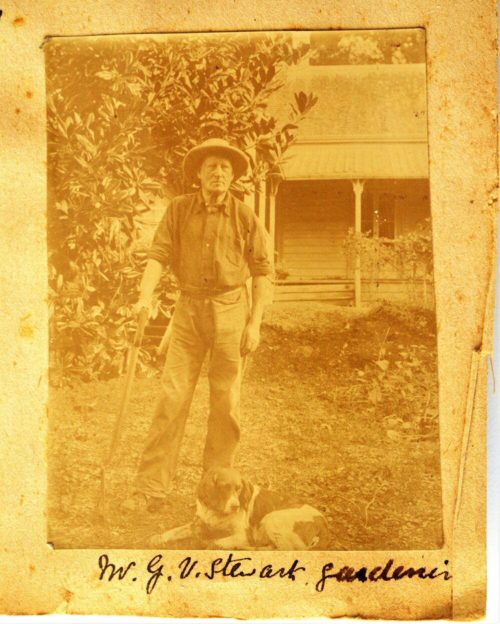 George Vesey Stewart and Tim gardening at Martray.