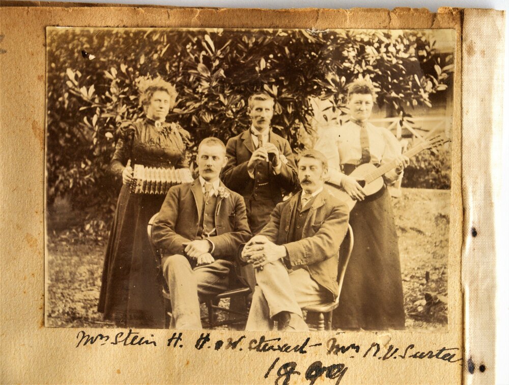 Alice Stein with Hary, Hugh and William Stewart alongside Emily Surtees (nee Stewart)