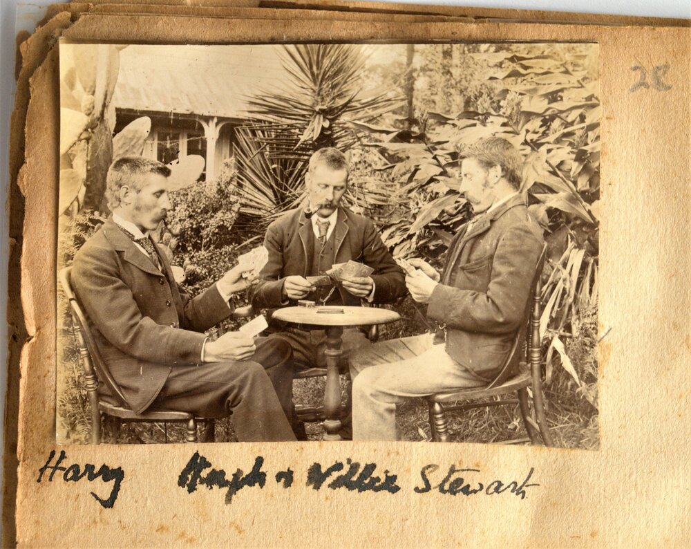Stewart brothers playing cards at Martray