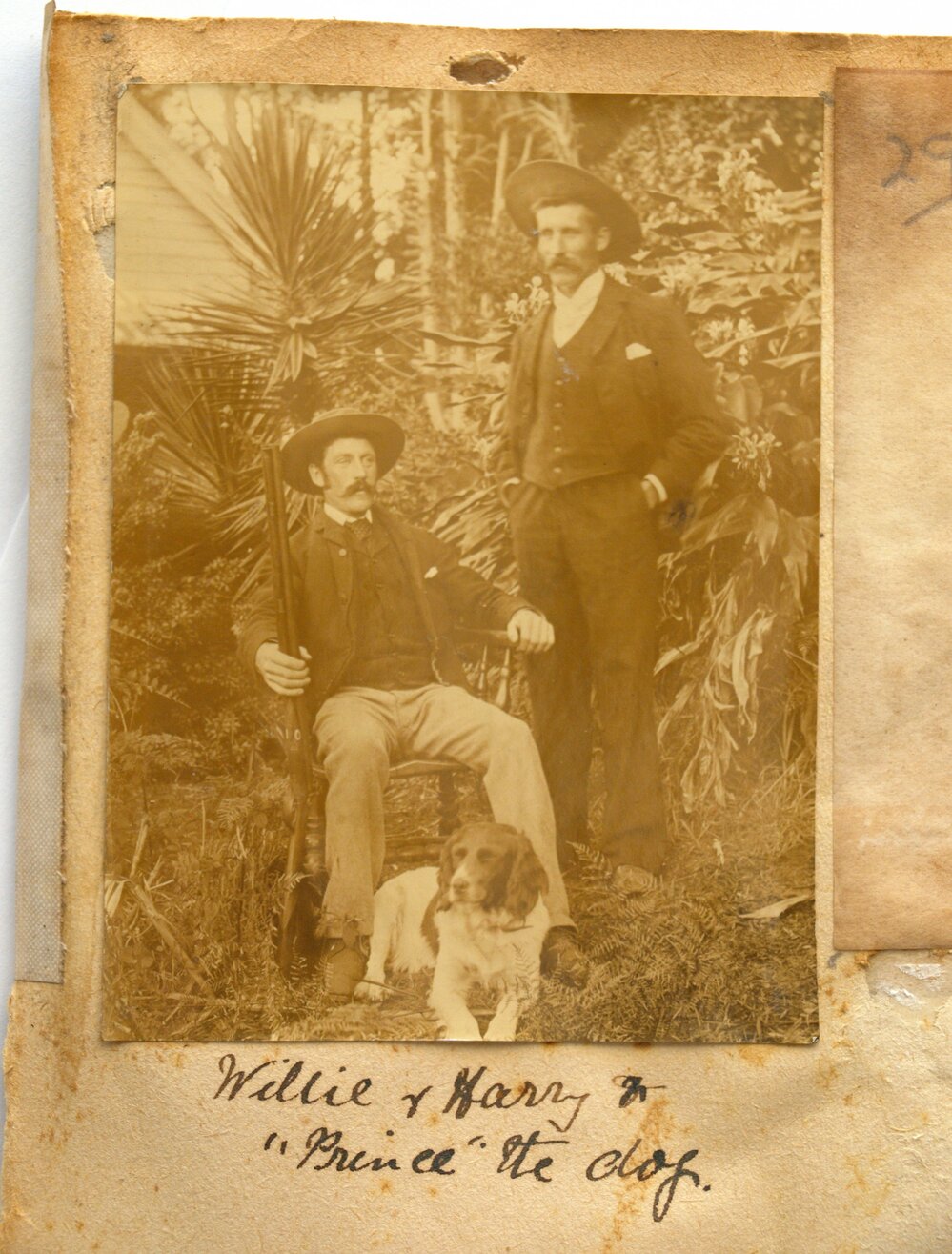 William and Andrew (Harry) Stewart with prince the dog