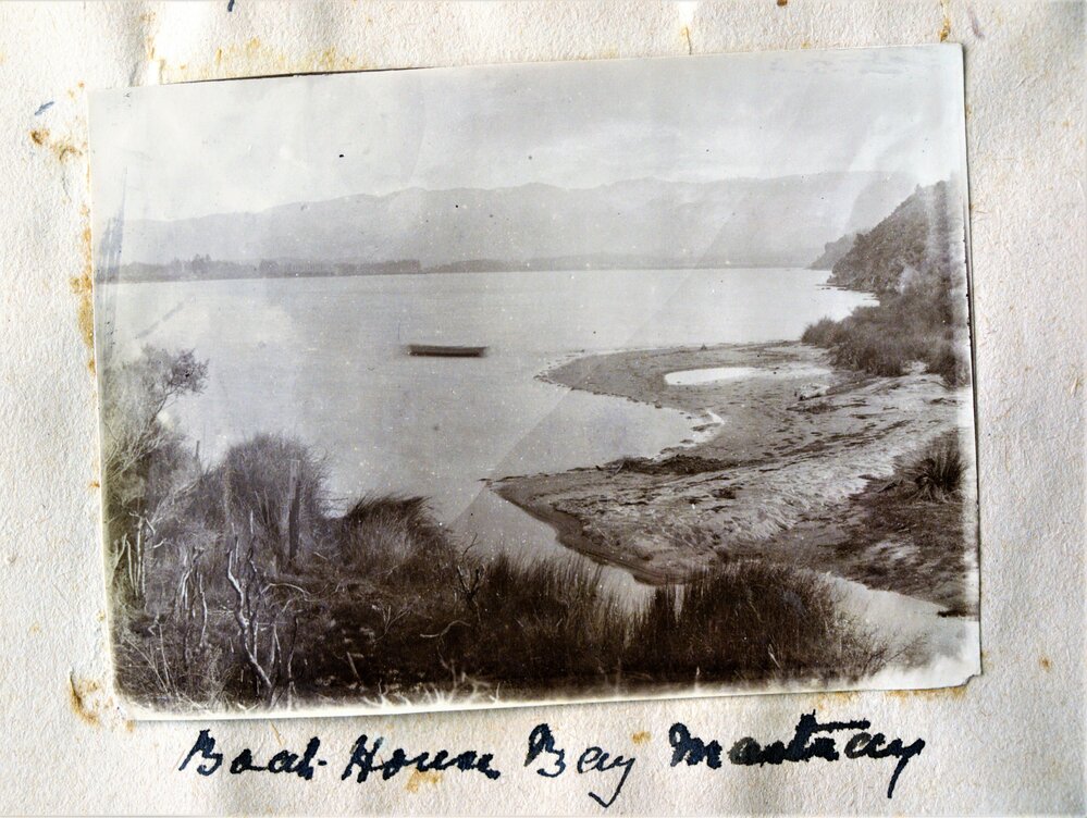 Boathouse Bay and the harbour from Martray at Kauri point near Katikati