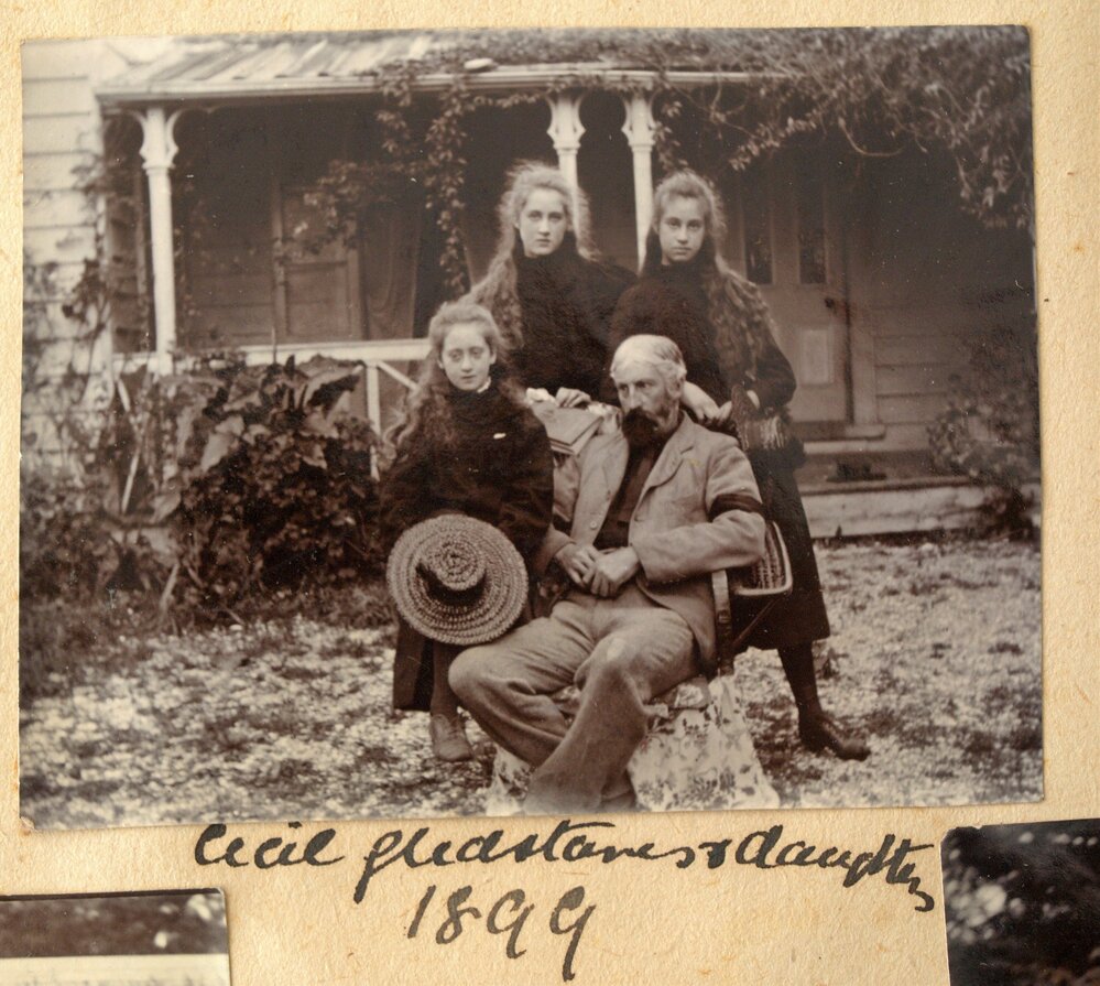 Cecil Gledstanes with daughters Helen, Caroline and Mary
