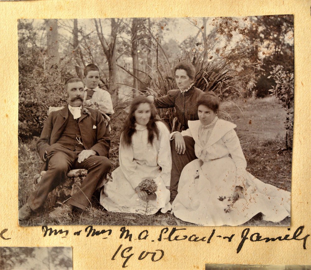 Mervyn and Phoebe Stewart and children.