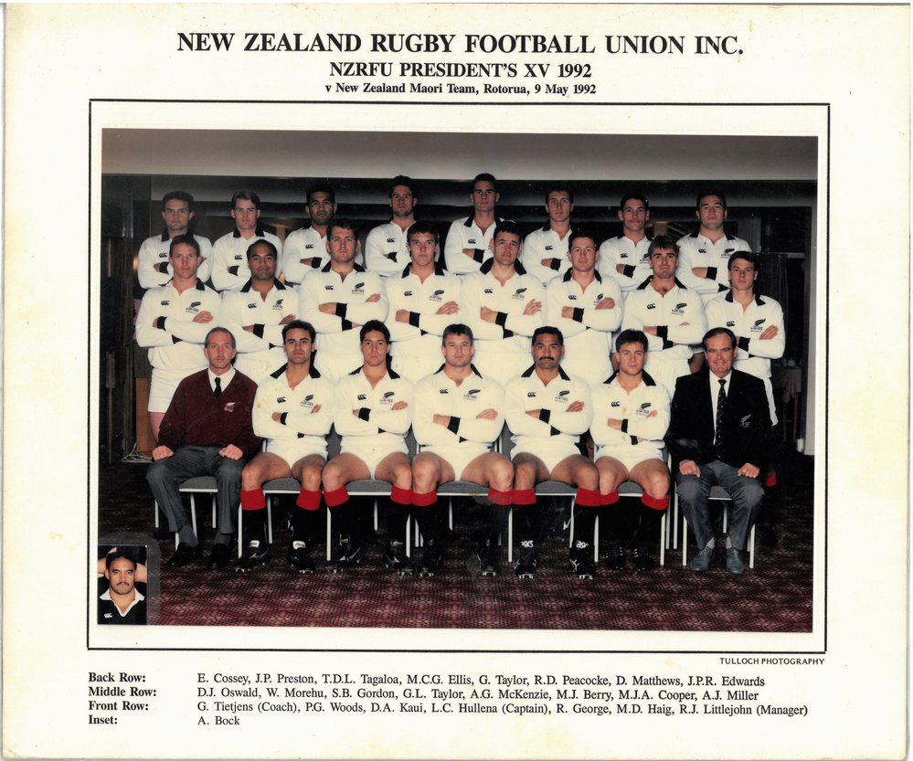 New Zealand Rugby Football Union Inc. NZRFU President's XV 1992