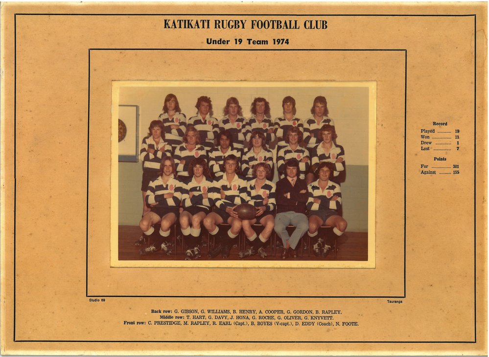 Katikati Rugby Football Club Under 19 Team 1974
