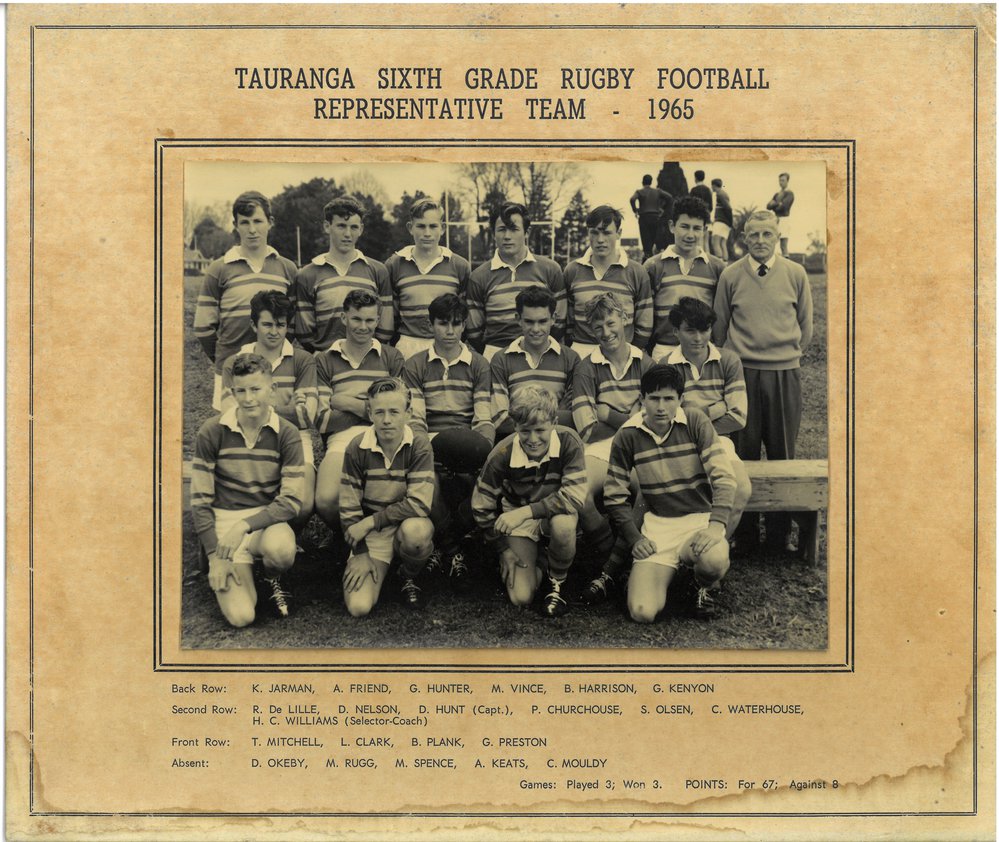 Tauranga Sixth Grade Rugby Football Representative Team 1965