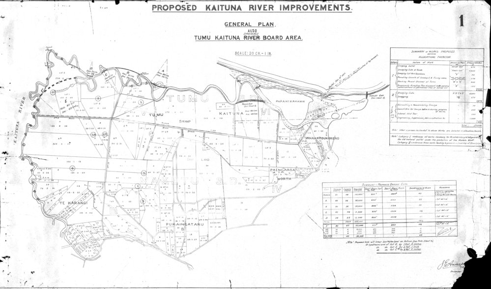 WBoP Kaituna River proposed improvements general plan Sh 1 of 5 1925