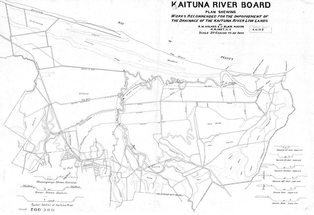 WBoP Kaituna River proposed improvements - River cuts and swamp drainage Sh 4 of 5 1925
