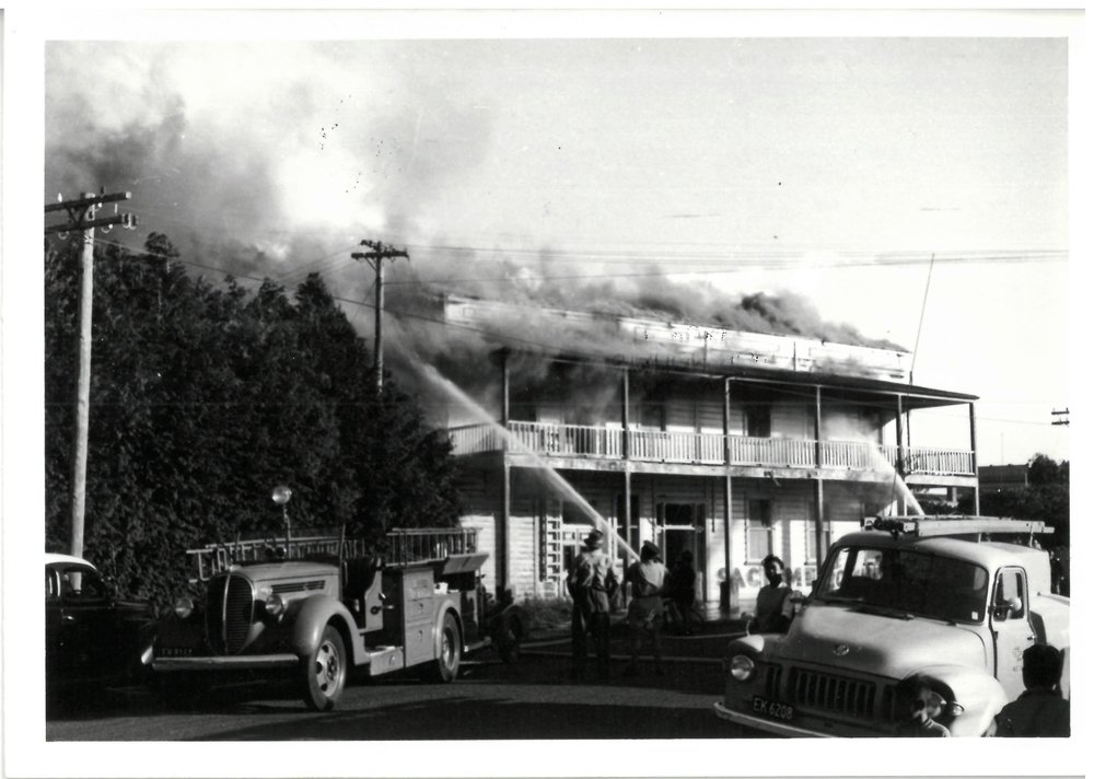 The fire brigade fighting the fire