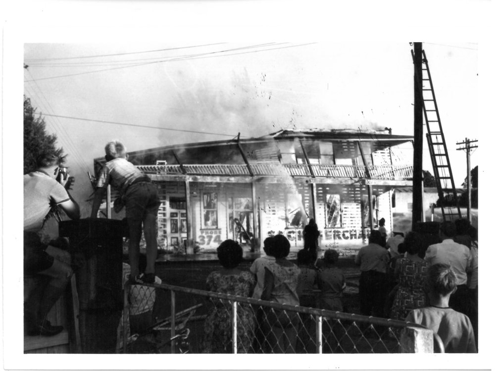 The fire brigade fighting the fire