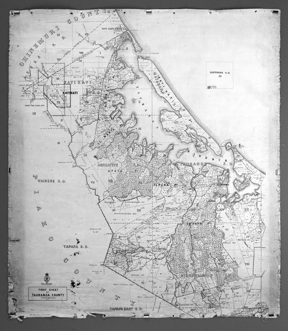 WBoP Tauranga County Cadastral Index Map Sh 1 of 2 circa 1893