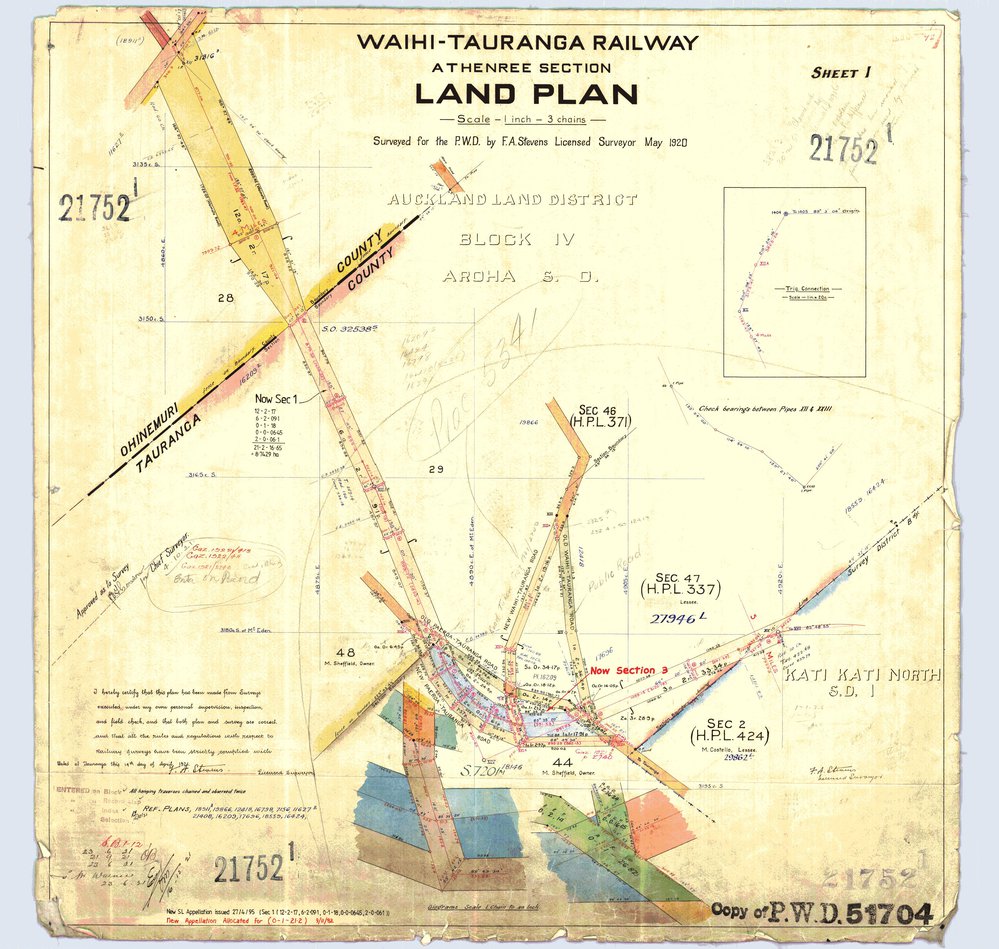 LINZ ECMT Railway 05 Athenree section Peg 4-5 SO21752-1 1920