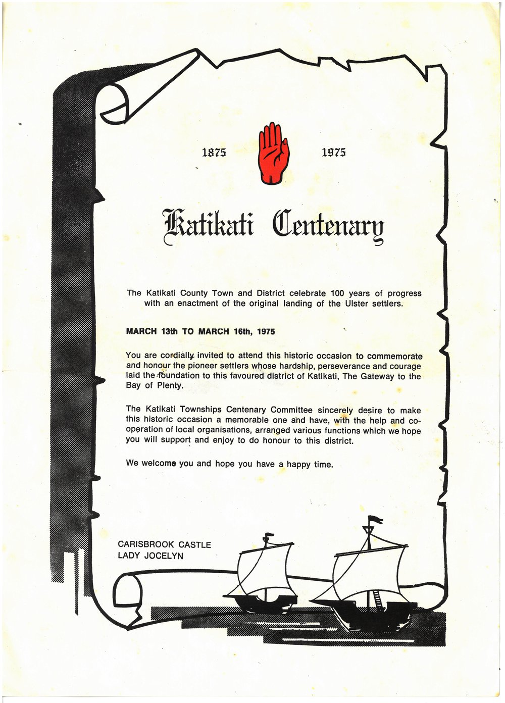 Katikati Centenary Programme of Events