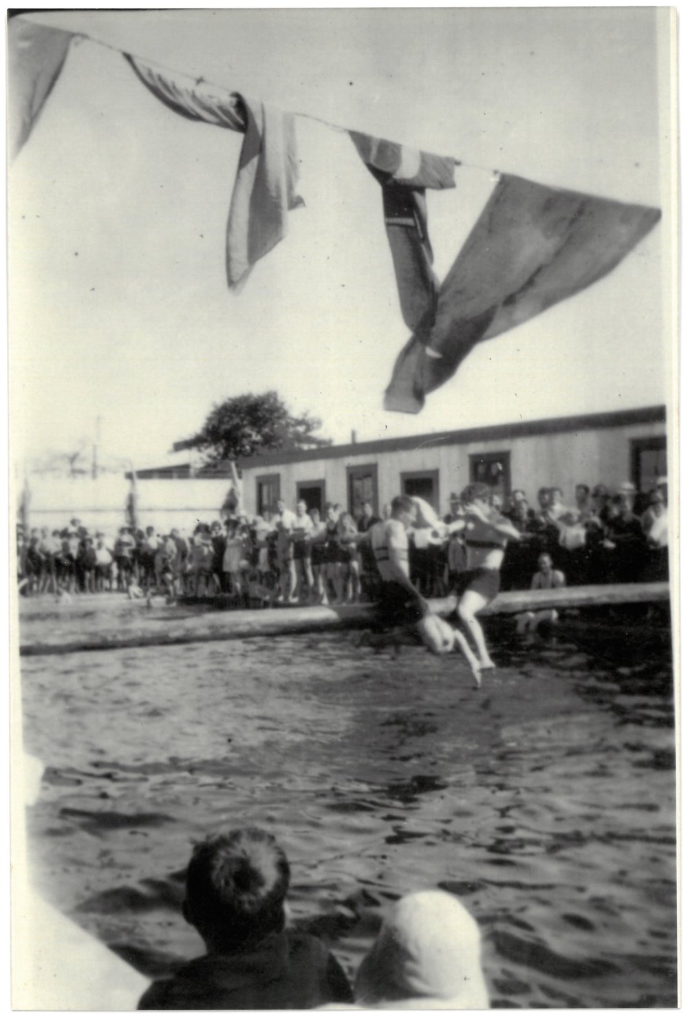 "The Pillow Fight" at the opening of Te Puke Swimming Pool