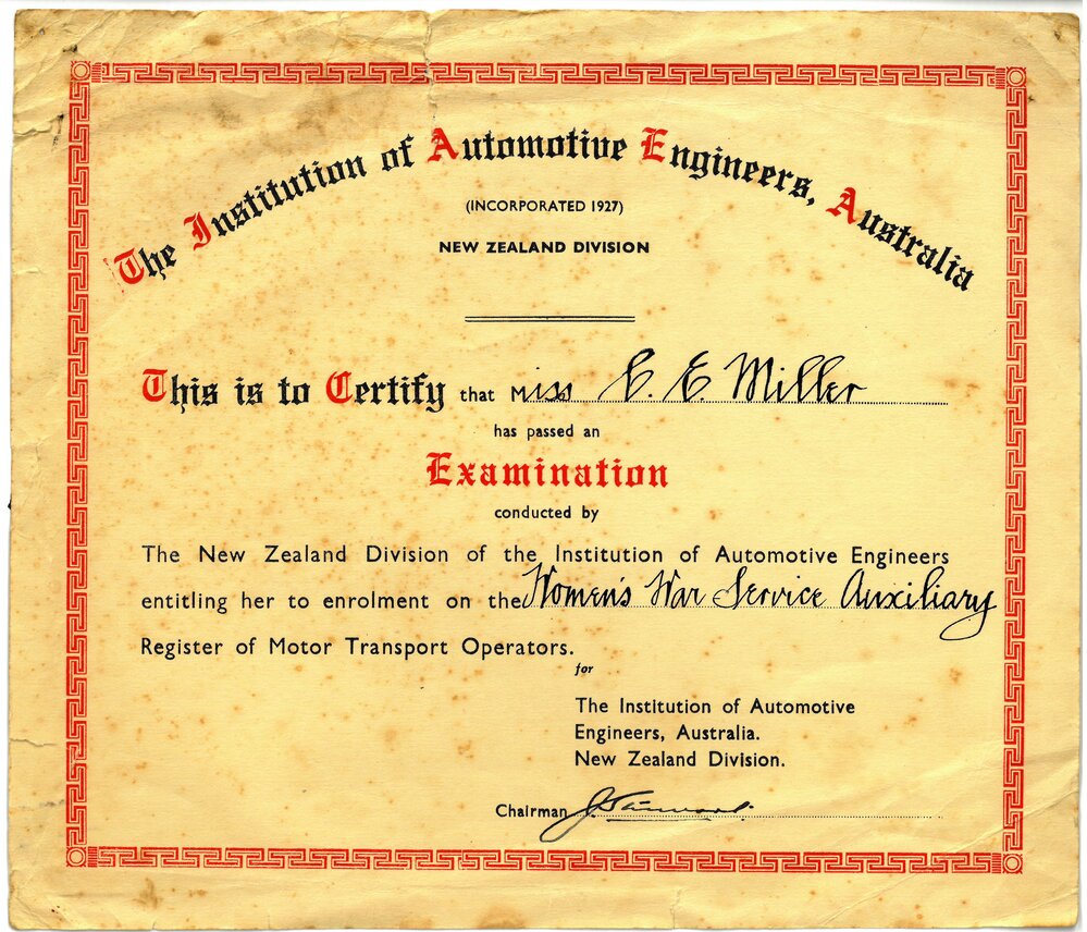 Certificate of of Enrolment on the WWSA Register of Motor Transport Operators