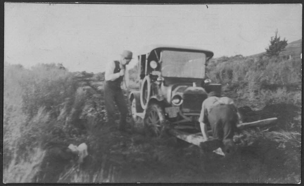 car stuck in mud