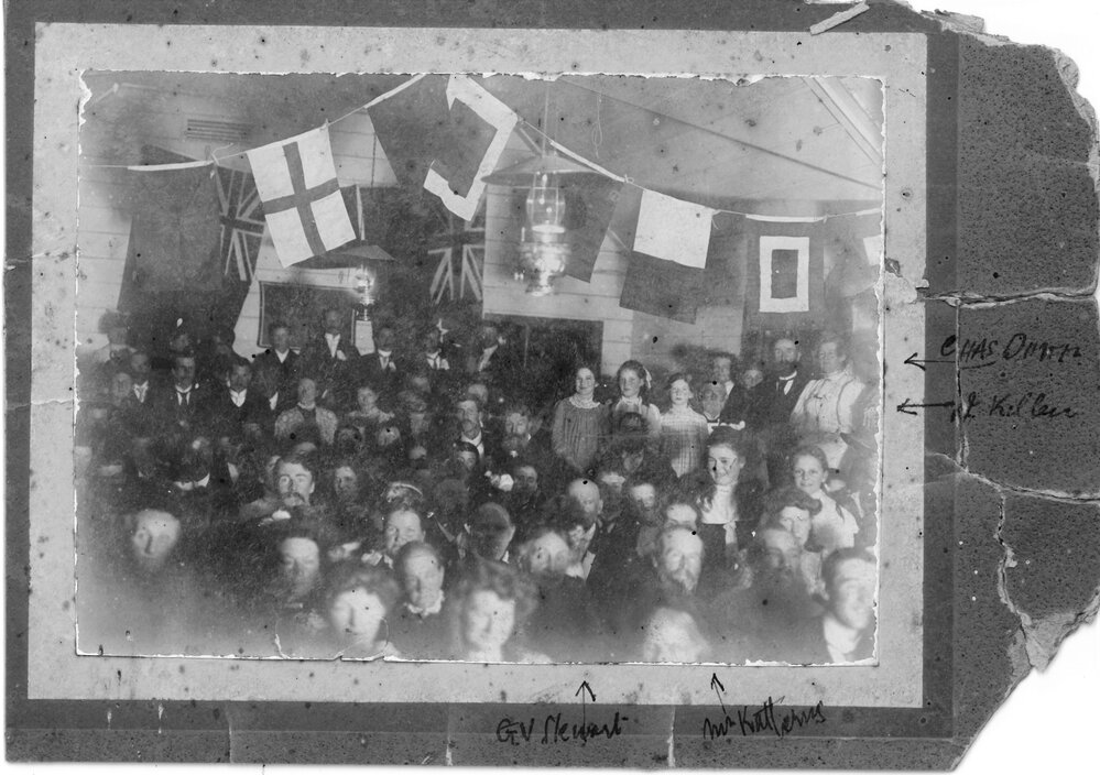 Group in the Orange Hall, Katikati