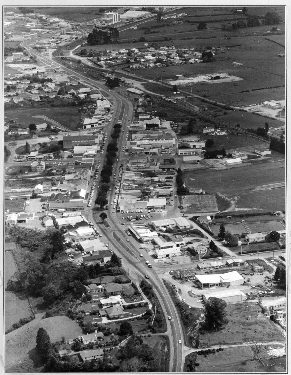 Aerial view of Te Puke township