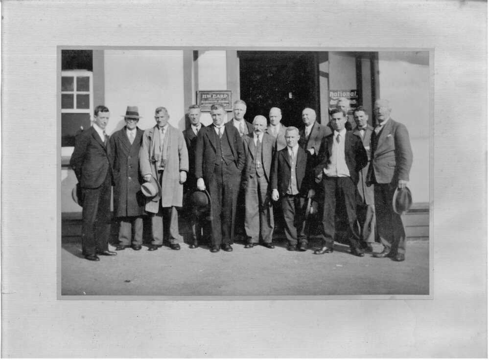 Mr. Horace Earp outside his place of business