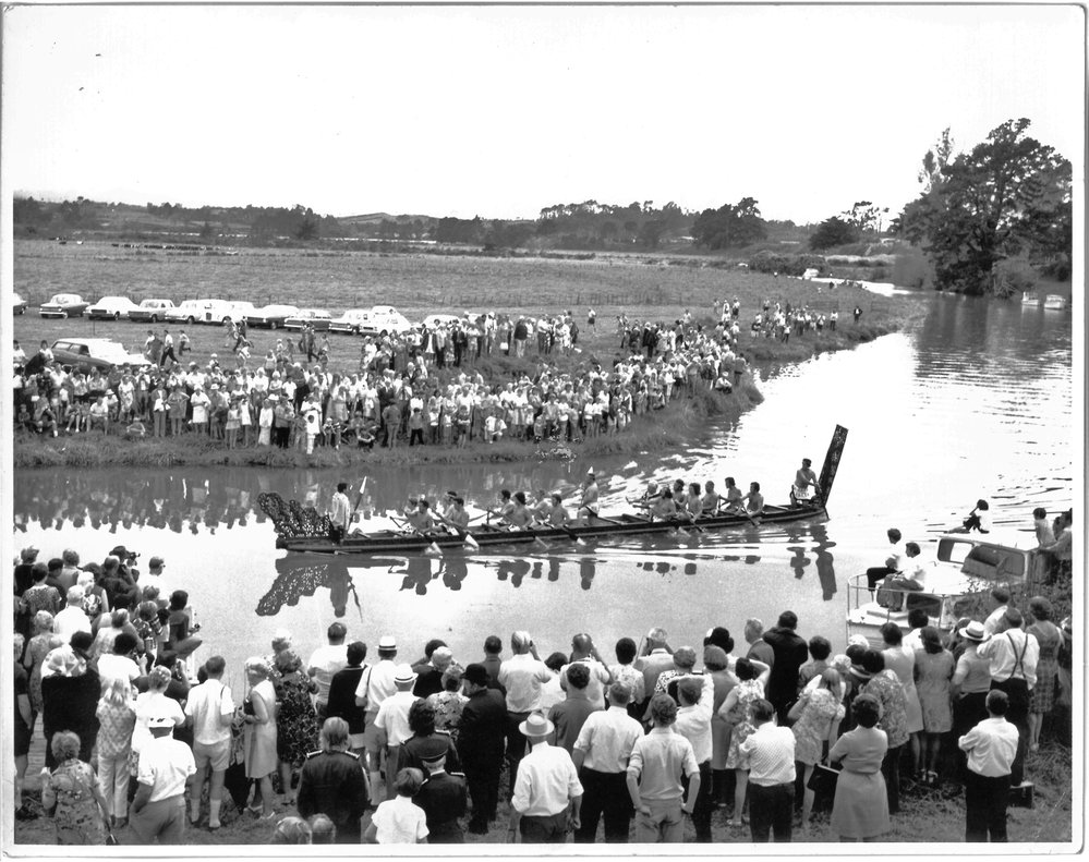 Tangata whenua make their approach to greet their new neighbours