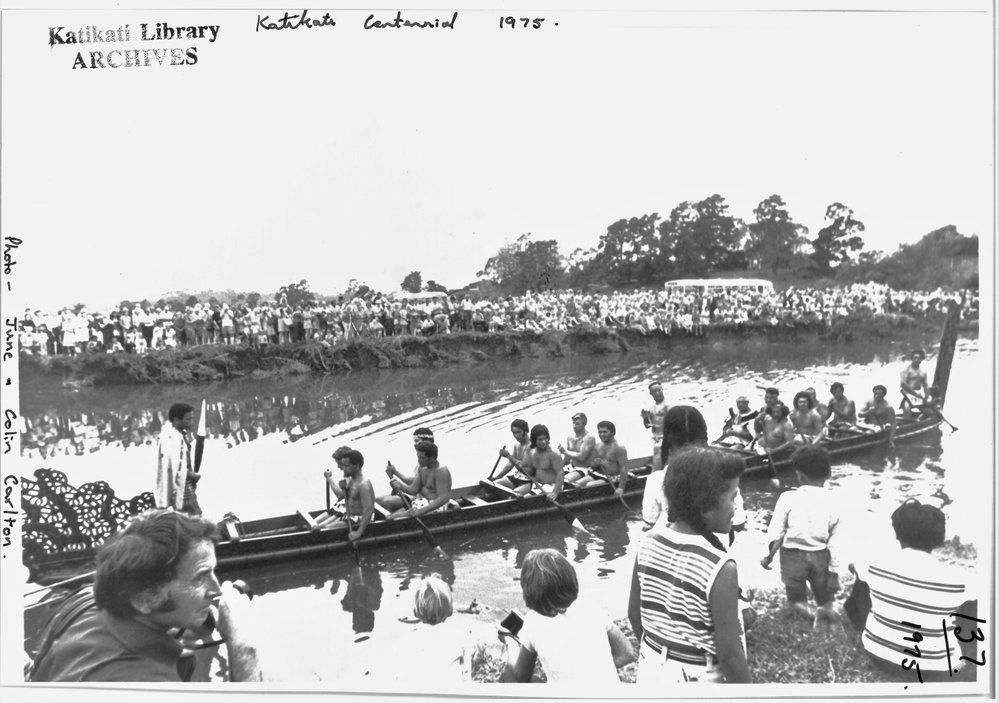 Te Awanui and her crew draw near to the riverbank