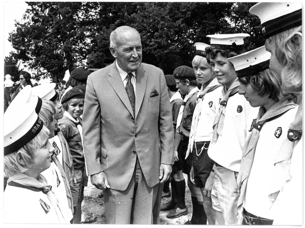 Sir Dennis Blundell and the Katikati Sea Scouts