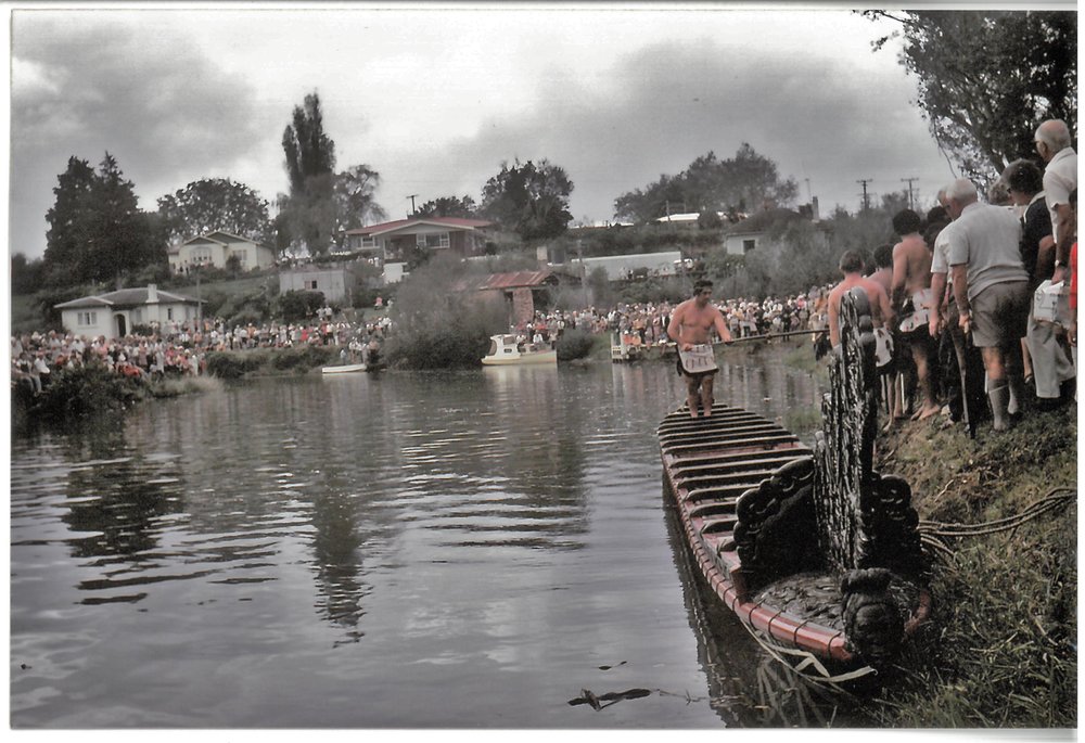 Te Awanui moored along the Uretara River