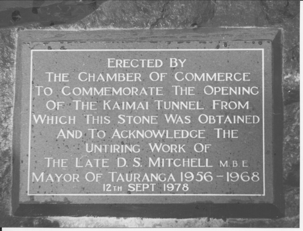 Kaimai Tunnel foundation stone