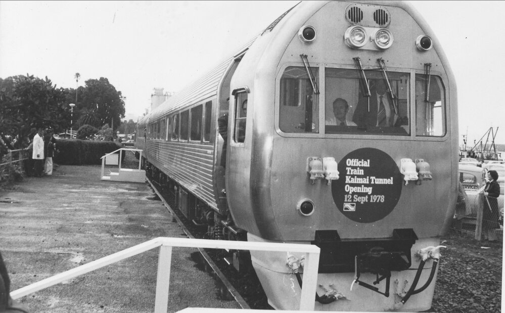 The official train for the opening of the Kaimai Tunnel