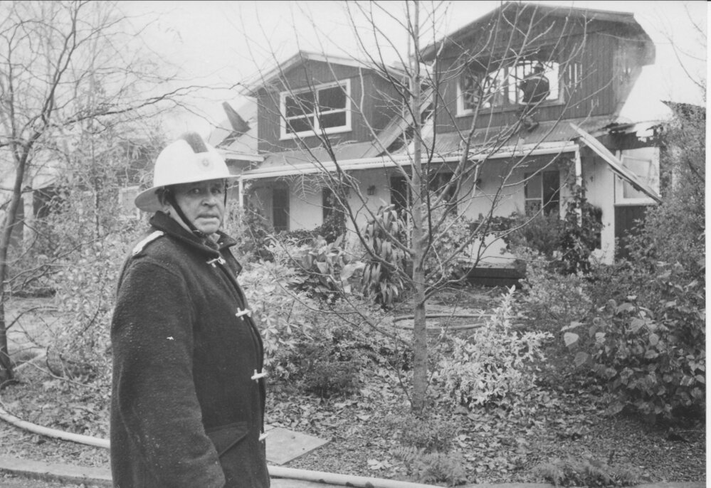 Tup Watkins at a house fire in Te Puke
