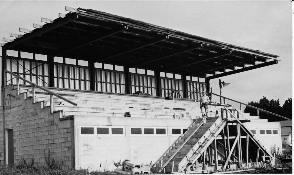 The grandstand at Jamieson Oval, Te Puke