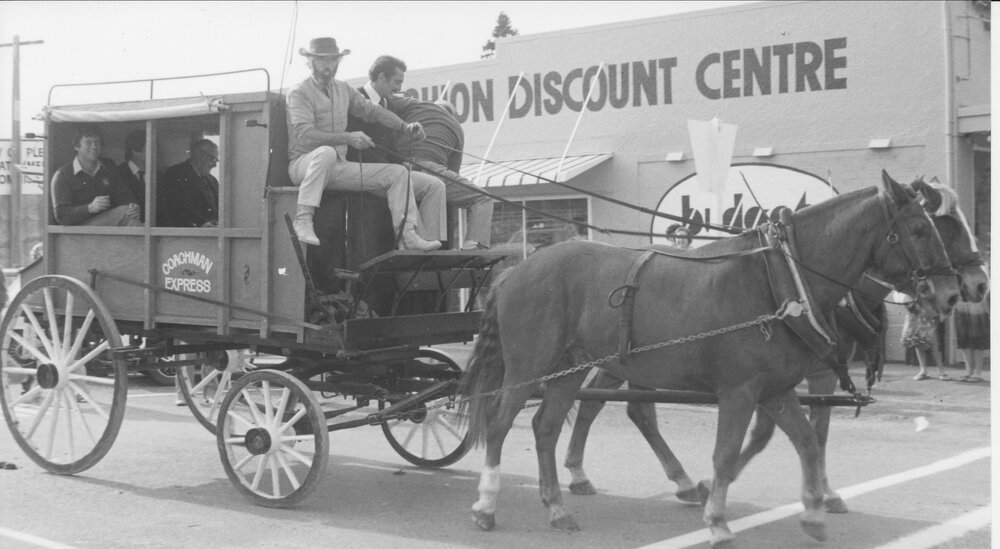 Dave Rowan driving the stagecoach