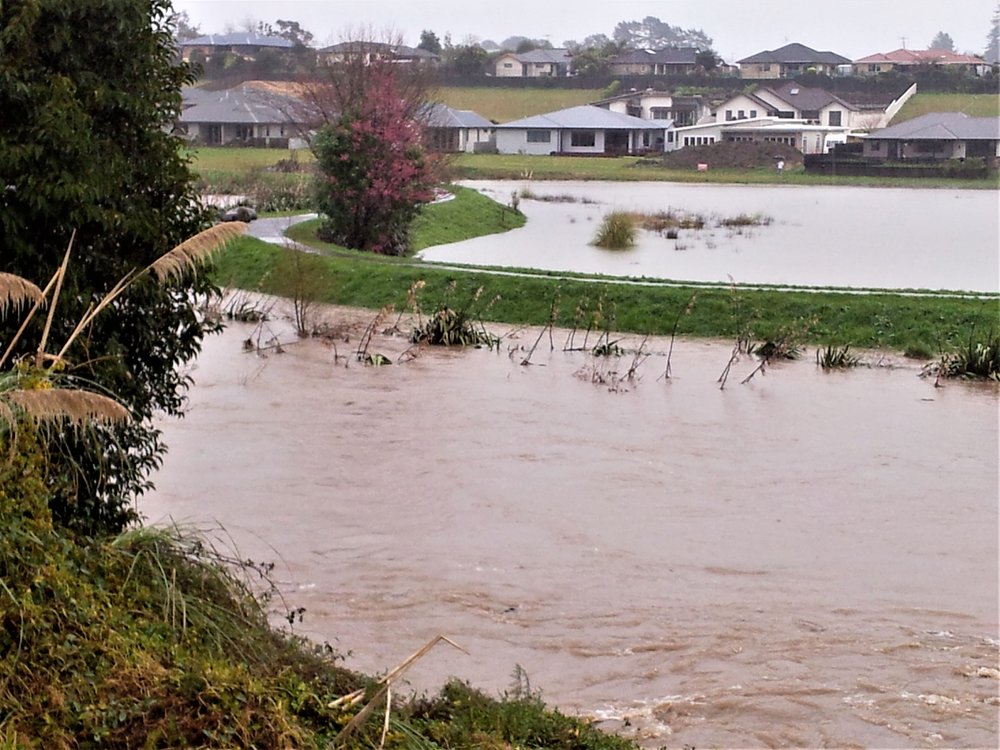 The Uretara River in flood