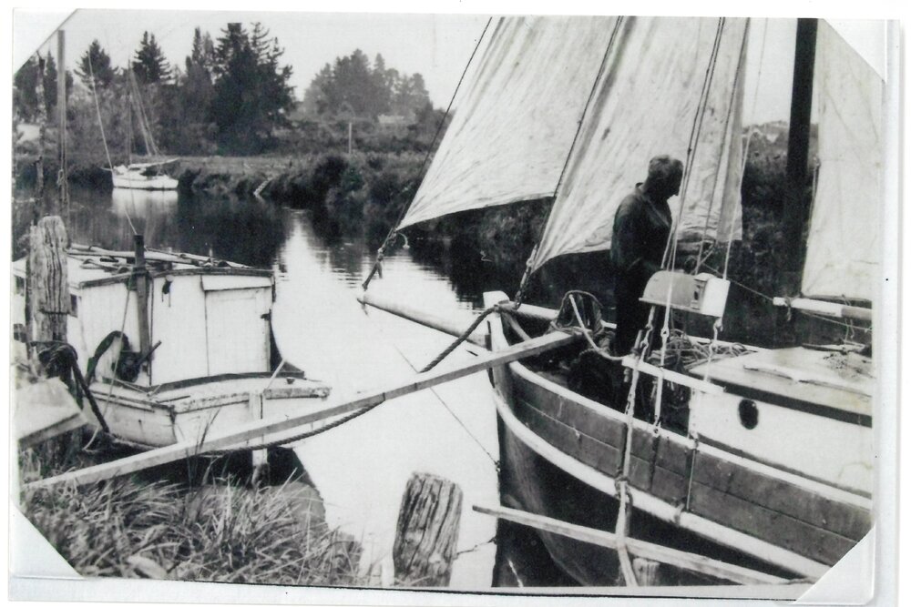 John Watson's schooner moored on the banks of the Uretara River