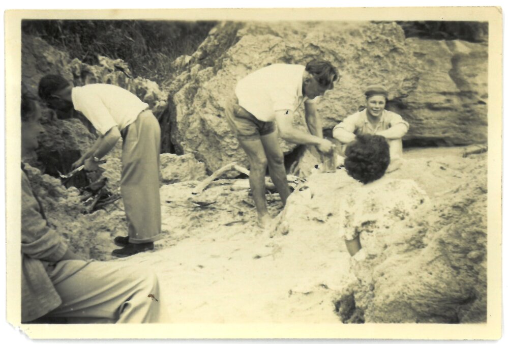 A picnic on the rocks