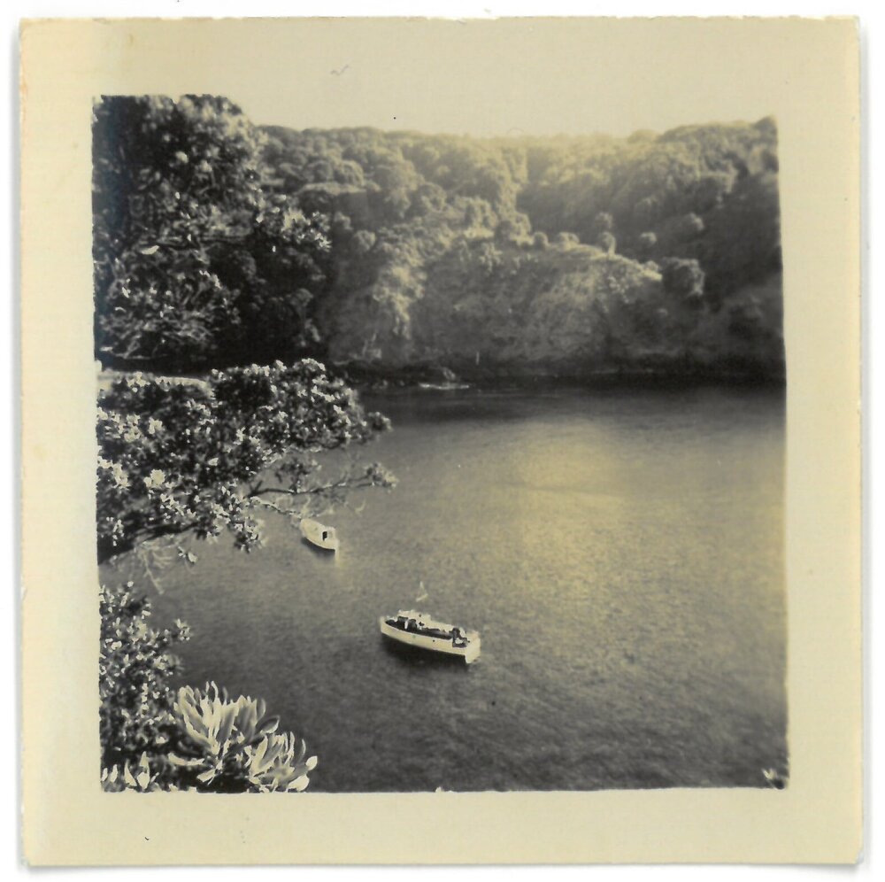 Royal Saxon moored off Tuhua (Mayor Island)