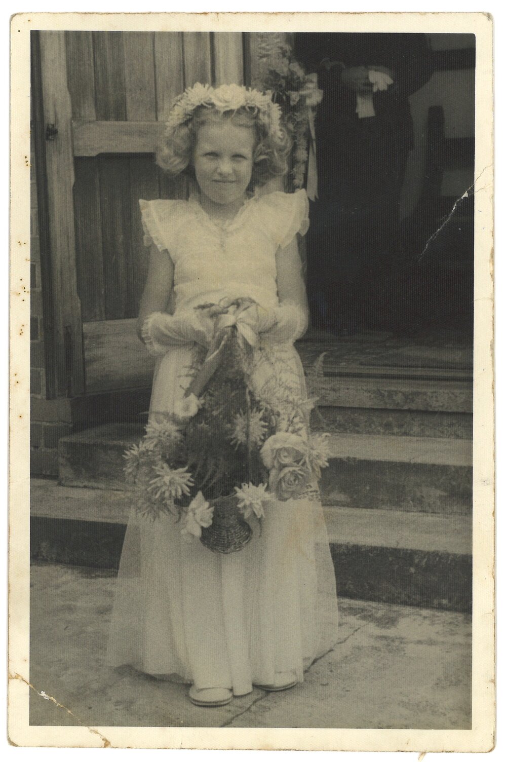 Margaret McLauchlan as a flower girl
