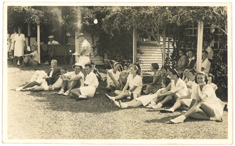 Relaxing at the Tennis Club courts in Katikati