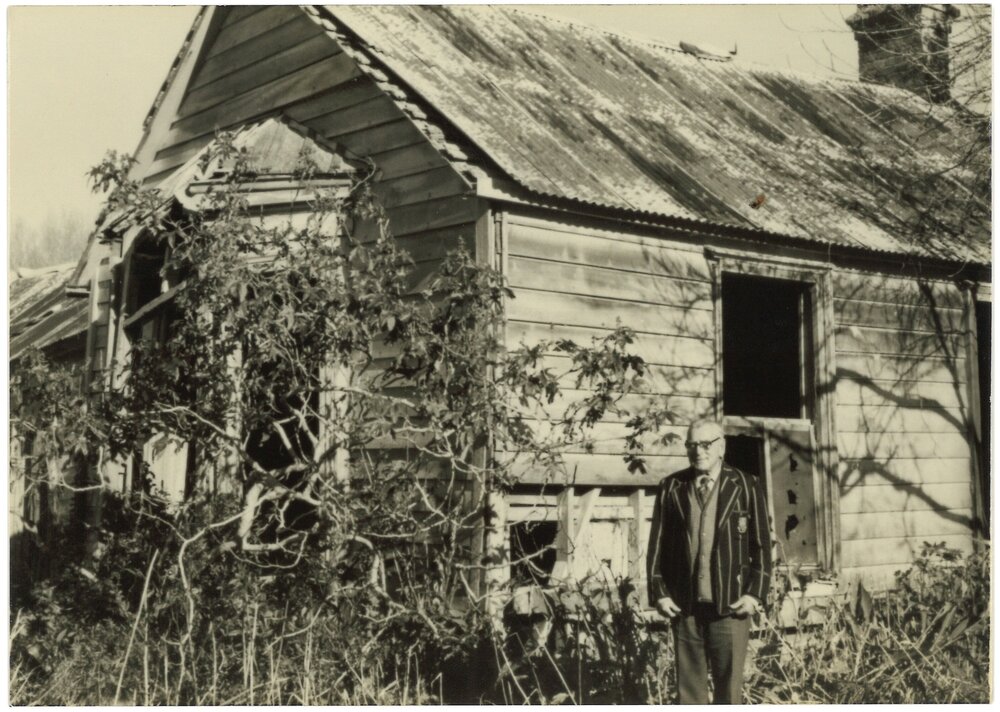 Trevor Rowley Smith in front of Athenree Homestead