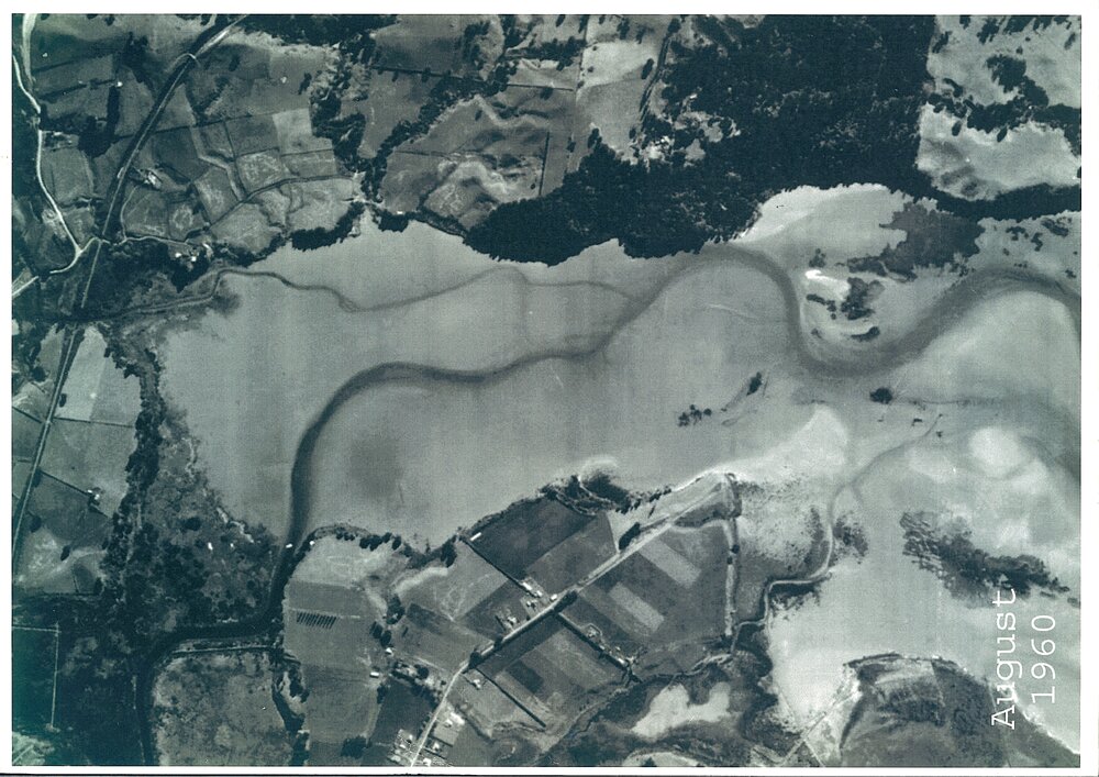 Aerial map showing the estuary at the end of Park Road, Katikati