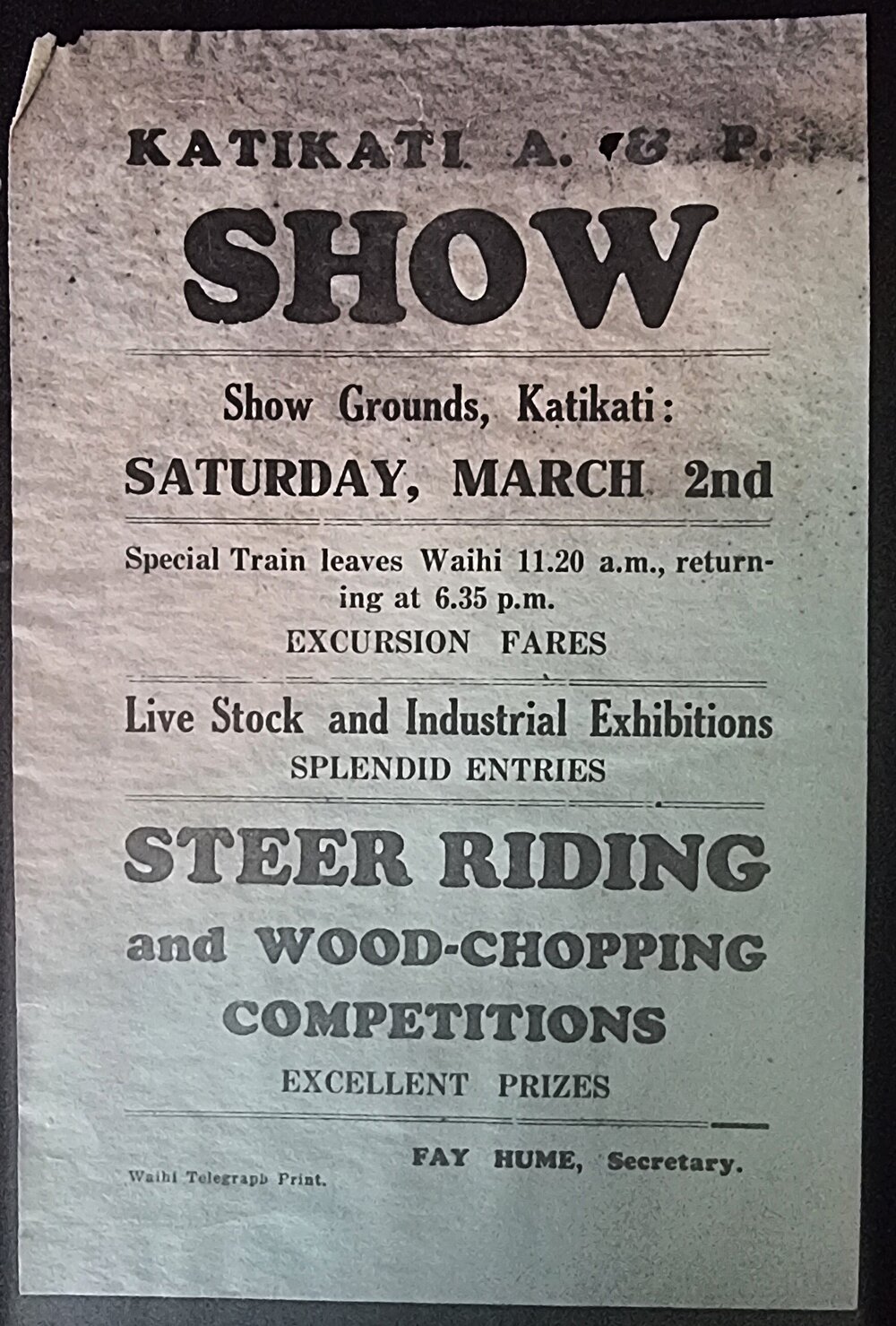 Flyer - Katikati A &amp; P Show