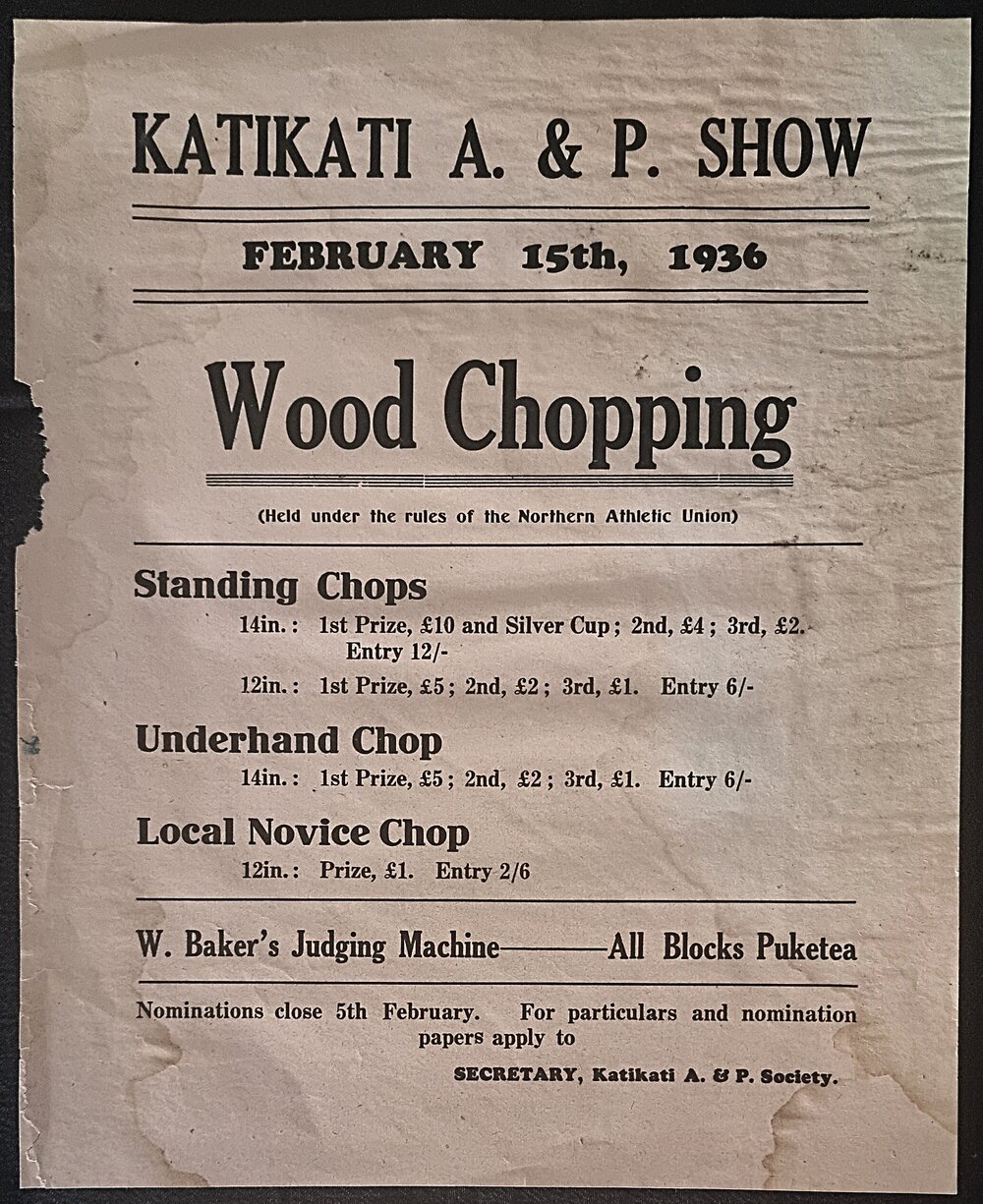 Poster - Katikati A &amp; P Show 