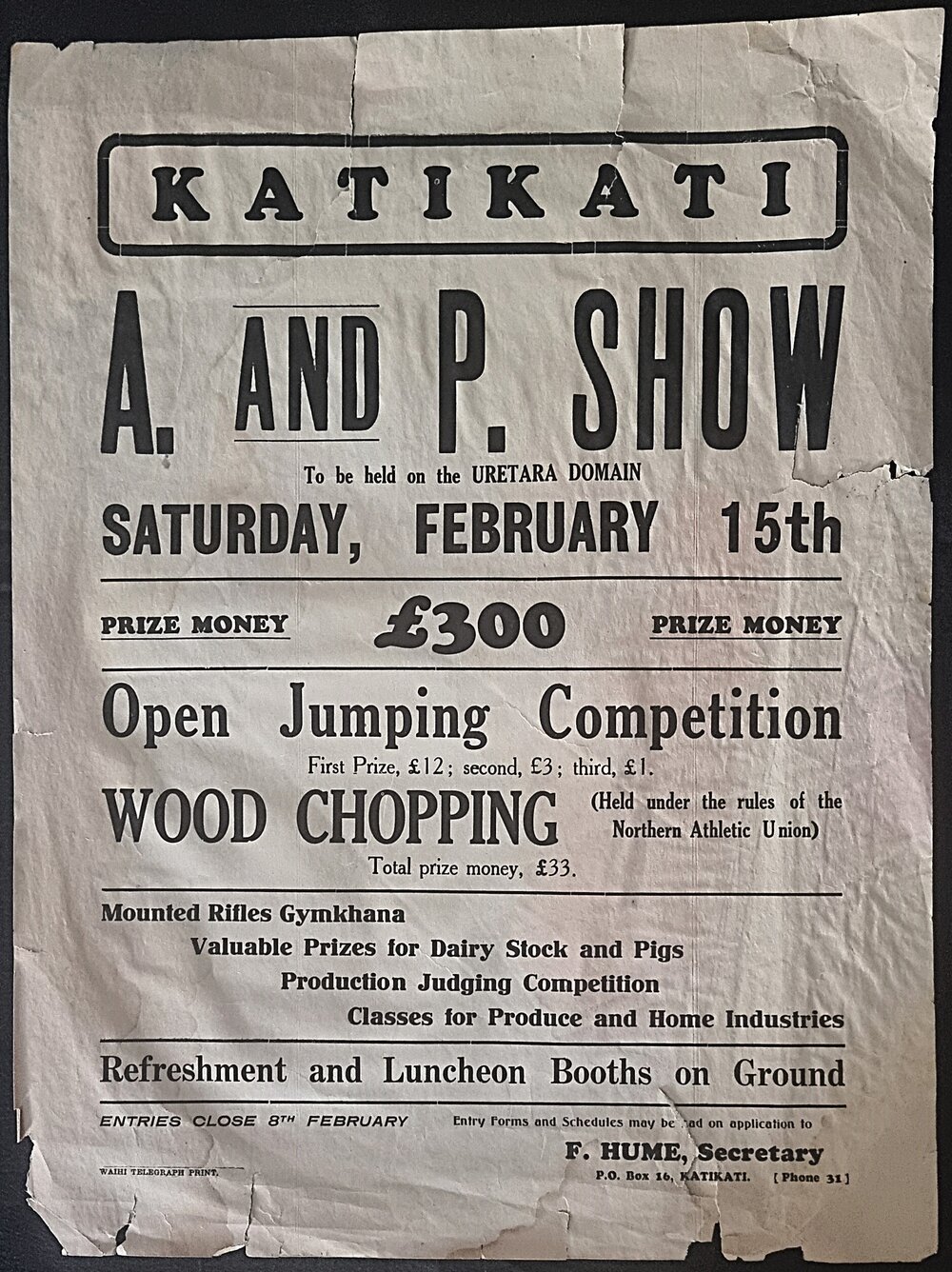 Poster - Katikati A &amp; P Show 