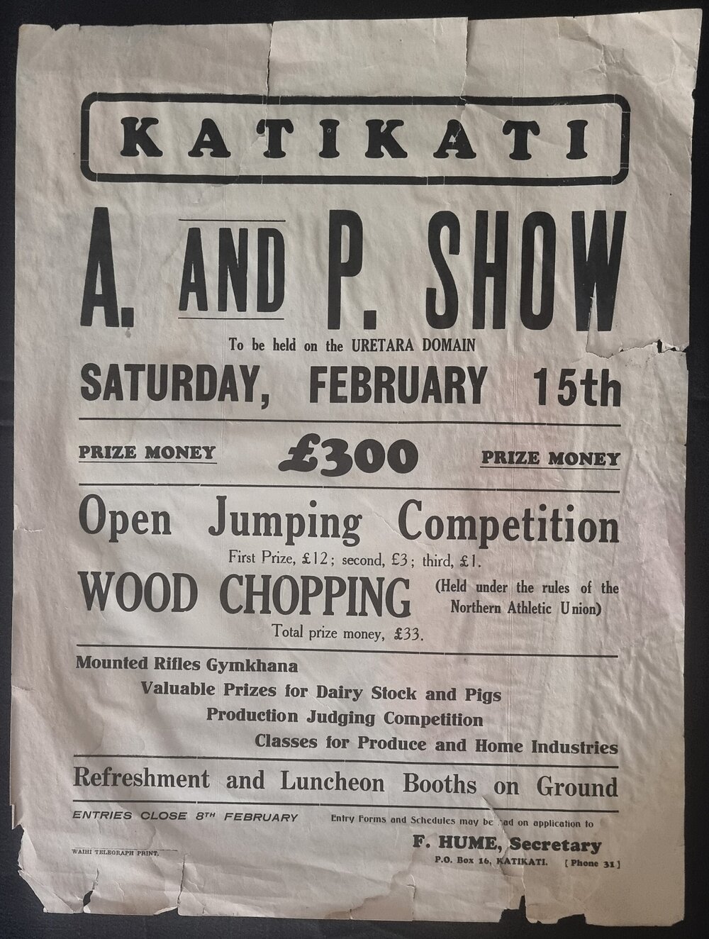 Poster - Katikati A &amp; P Show 
