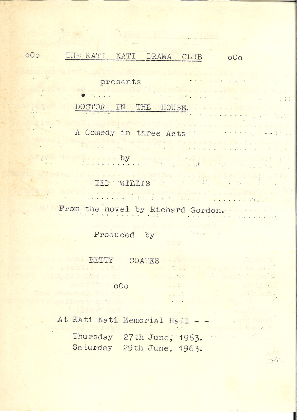 Play programme - Doctor in the House